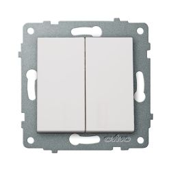 Выключатель 2-клавишный OVIVO 600-000201-202 белый, вид