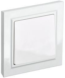 Выключатель 1-клавишный IEK BRITE BR-V10-0-10-K01-F белый, фотография