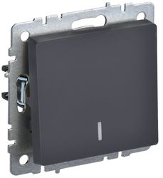 Выключатель 2-клавишный IEK BRITE BR-V10-1-10-K53 графит, картинка