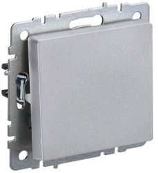 Выключатель 1-клавишный IEK BRITE BR-V12-0-10-K47 алюминий, изображение