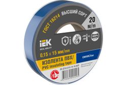 Изолента IEK 0,15х15 мм синяя 20 м, фото