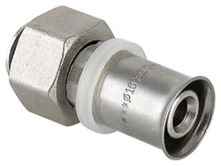 Соединитель латунь никелированный VALTEC VTc.712.N 1/2" х 20 мм, фотография