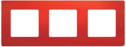 Рамка 3 поста Legrand Etika красный, вид