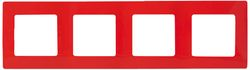 Рамка 4 поста Legrand Etika красный, вид