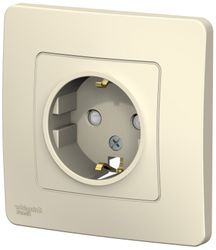 Розетка электрическая Schneider Electric BLANCA BLNRS001112 молочный, крупный план