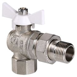Кран шаровый латунь никелированный VALTEC Base угловой 3/4", картинка