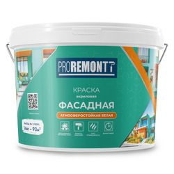 Краска фасадная PROREMONTT белая 14 кг лС, крупный план