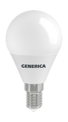 Лампа IEK LED GENERICA шар E14 4к 8вт 8.1x4.6, крупный план