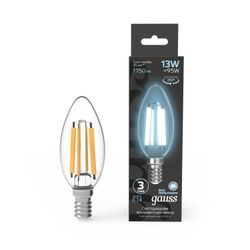 Лампа Gauss Filament Свеча 13W 1150lm 4100К Е14 LED, вид