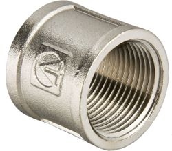 Муфта соединительная латунь никелированная VALTEC 1/2", вид