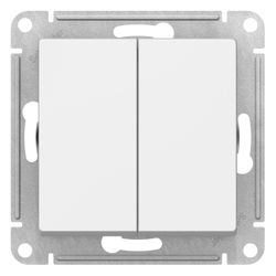 Переключатель 2-клавишный Schneider Electric Atlas Design ATN000165 белый, картинка