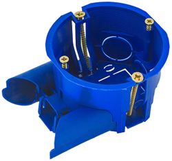 Подрозетник GUSI ELECTRIC С3Е3 синий, крупный план