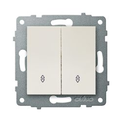 Переключатель 2-клавишный OVIVO 600-000201-211 белый, изображение