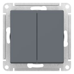 Переключатель 2-клавишный Systeme Electric Atlas Design 1775666 грифель, изображение