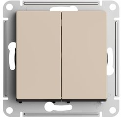 Переключатель 2-клавишный Systeme Electric Atlas Design 1775671 песочный, фото
