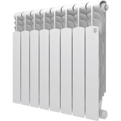 Радиатор секционный биметаллический Royal Thermo Revolution Bimetall 500 2.0 боковое подключение 8 секций, крупный план
