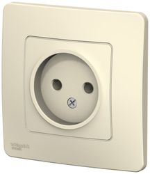 Розетка электрическая 1 пост Schneider Electric BLANCA молочный, крупный план