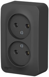 Розетка электрическая 2 поста Schneider Electric BLANCA антрацит, изображение