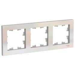Рамка 3 поста Systeme Electric Atlas Design жемчужный, картинка