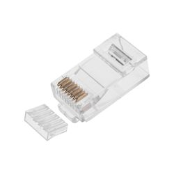 Разъем RJ-45(8P8C) REXANT под витую пару UTP CAT 6 с вставкой упак 50 шт, детальное фото