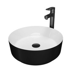 Раковина Grossman GR-4040BW (360х360х115) черно-белая, детальное фото