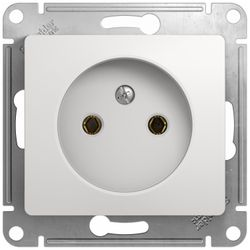 Розетка электрическая 1 пост Schneider Electric GLOSSА белый, фото