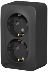Розетка электрическая Schneider Electric BLANCA BLNRA011216 антрацит, крупный план