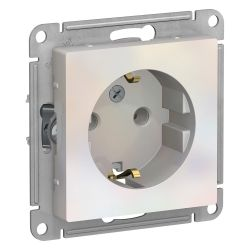 Розетка электрическая 1 пост Systeme Electric Atlas Design жемчуг 1240283, изображение
