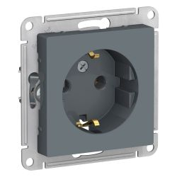 Розетка электрическая 1 пост Systeme Electric Atlas Design грифель 1240412, изображение