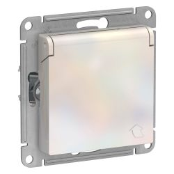 Розетка электрическая 1 пост Systeme Electric Atlas Design жемчуг 1240286, вид