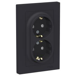 Розетка электрическая Systeme Electric Atlas Design 1240533 карбон, картинка