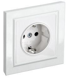 Розетка электрическая IEK BRITE BR-R14-16-K01-F белый, фото