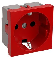 Розетка электрическая IEK Праймер CKK-40D-RSZK2-K04-K красный, крупный план