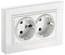 Розетка электрическая IEK BRITE BR-R24-16-K01-F белый, детальное фото