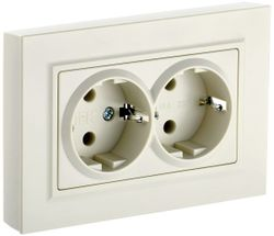 Розетка электрическая IEK BRITE BR-R24-16-K10-F бежевый, вид