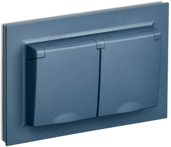 Розетка электрическая IEK BRITE BR-R26-16-44-K35-F маренго, фотография