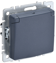 Розетка электрическая IEK BRITE BR-R16-16-44-K35 маренго, фотография