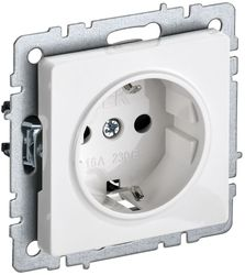Розетка электрическая IEK BRITE BR-R11-16-K01 белый, вид