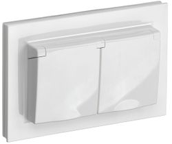 Розетка электрическая IEK BRITE BR-R26-16-44-K01-F белый, крупный план
