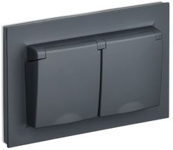 Розетка электрическая IEK BRITE BR-R26-16-44-K53-F графит, картинка