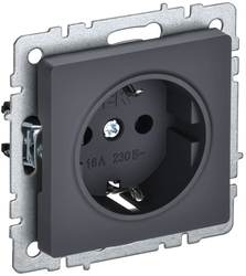 Розетка электрическая IEK BRITE BR-R14-16-K53 графит, изображение