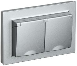 Розетка электрическая IEK BRITE BR-R26-16-44-K47-F алюминий, вид