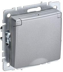 Розетка электрическая IEK BRITE BR-R16-16-44-K47 алюминий, фотография