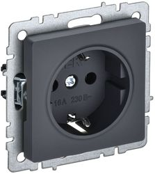 Розетка электрическая IEK BRITE BR-R11-16-K53 графит, вид