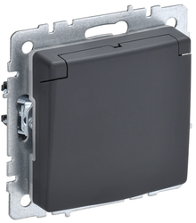 Розетка электрическая IEK BRITE BR-R16-16-44-K53 графит, изображение