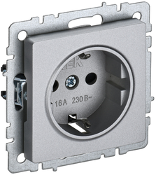 Розетка электрическая IEK BRITE BR-R14-16-K47 алюминий, картинка
