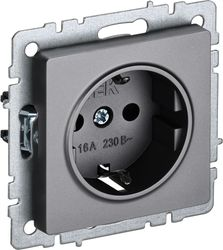 Розетка электрическая IEK BRITE BR-R14-16-K46 сталь, вид