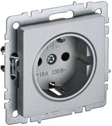 Розетка электрическая IEK BRITE BR-R11-16-K47 алюминий, детальное фото