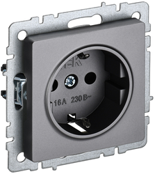 Розетка электрическая IEK BRITE BR-R11-16-K46 сталь, картинка