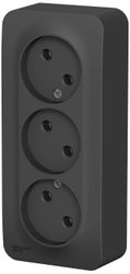 Розетка электрическая 3 поста Schneider Electric BLANCA антрацит, вид